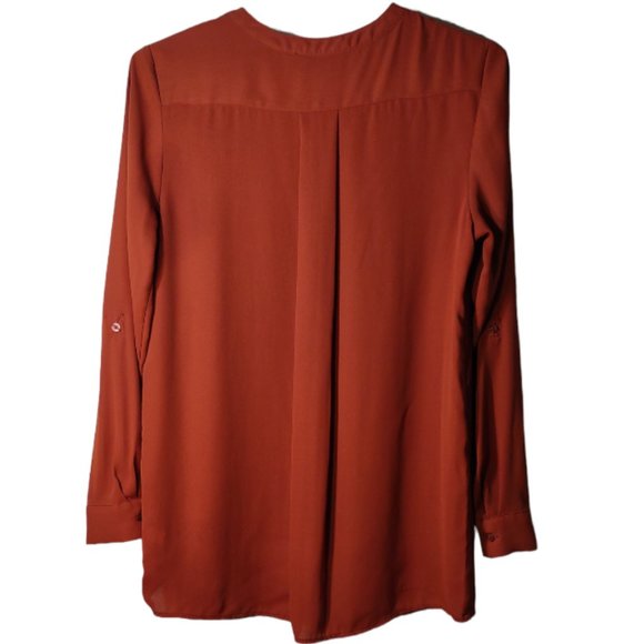 SIMPLY VERA VERA WANG ROLL-TAB SLEEVE BLOUSE S SIZE - Picture 3 of 6